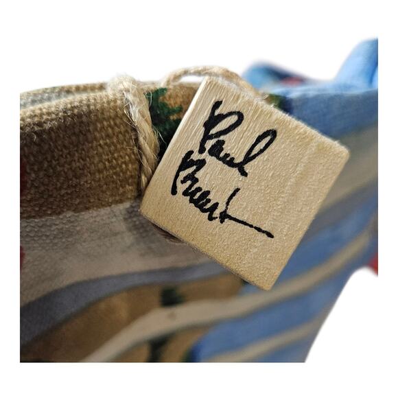 PAUL BRENT Sun and Sand Purse Small Tote Bag Beach Novelty Painted Canvas 8 x 8" - Picture 8 of 8